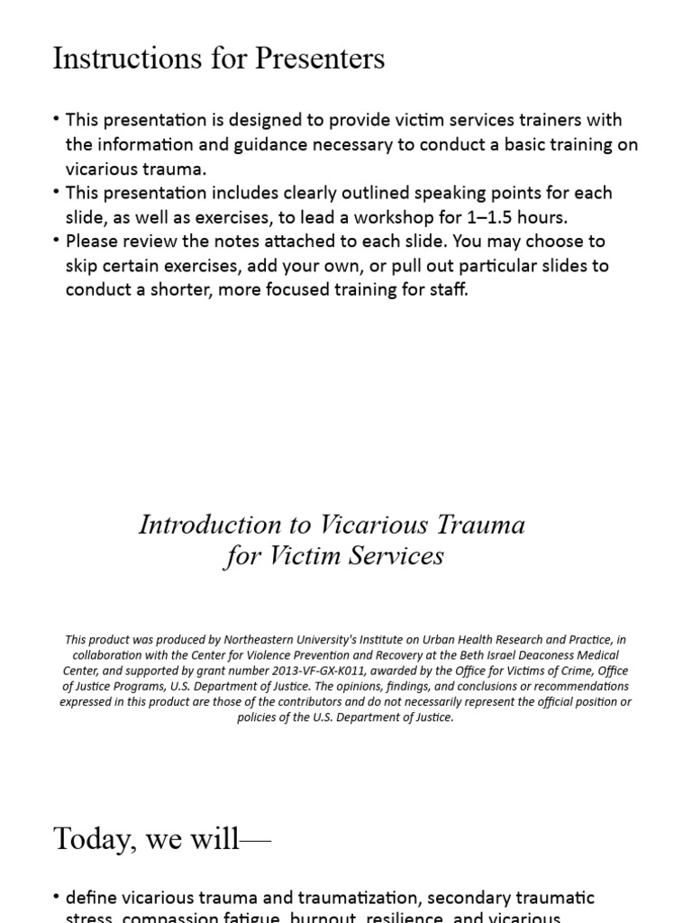 Vicarious Trauma Training Guide | PDF