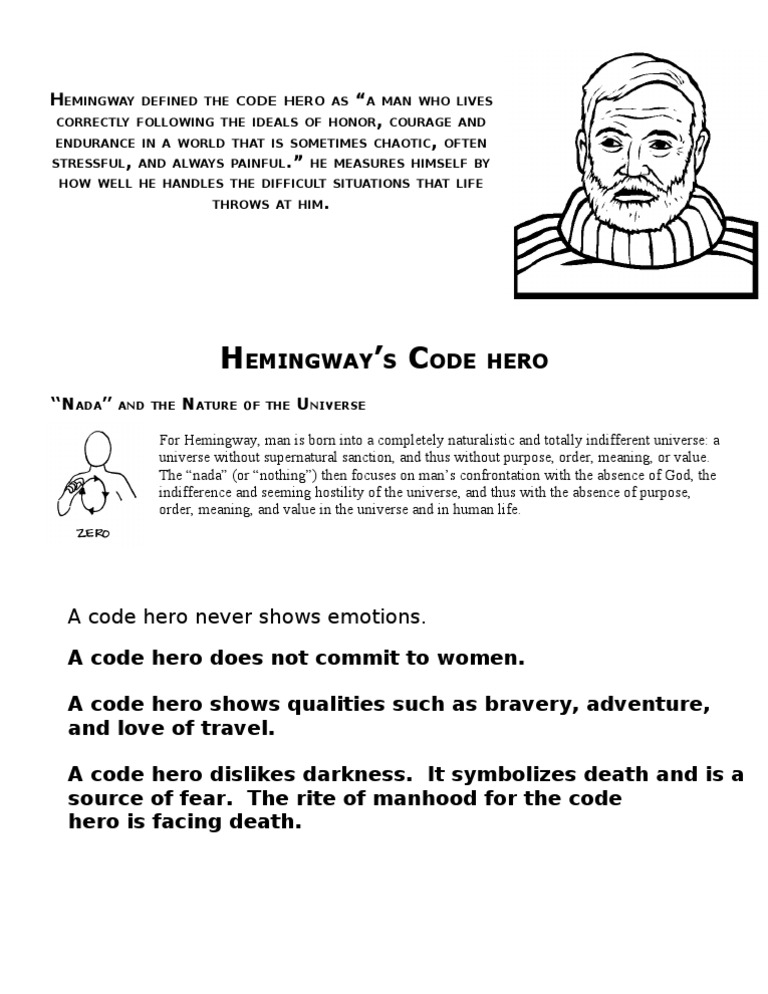 Defining Hemingway's Code Hero | PDF | General Fiction
