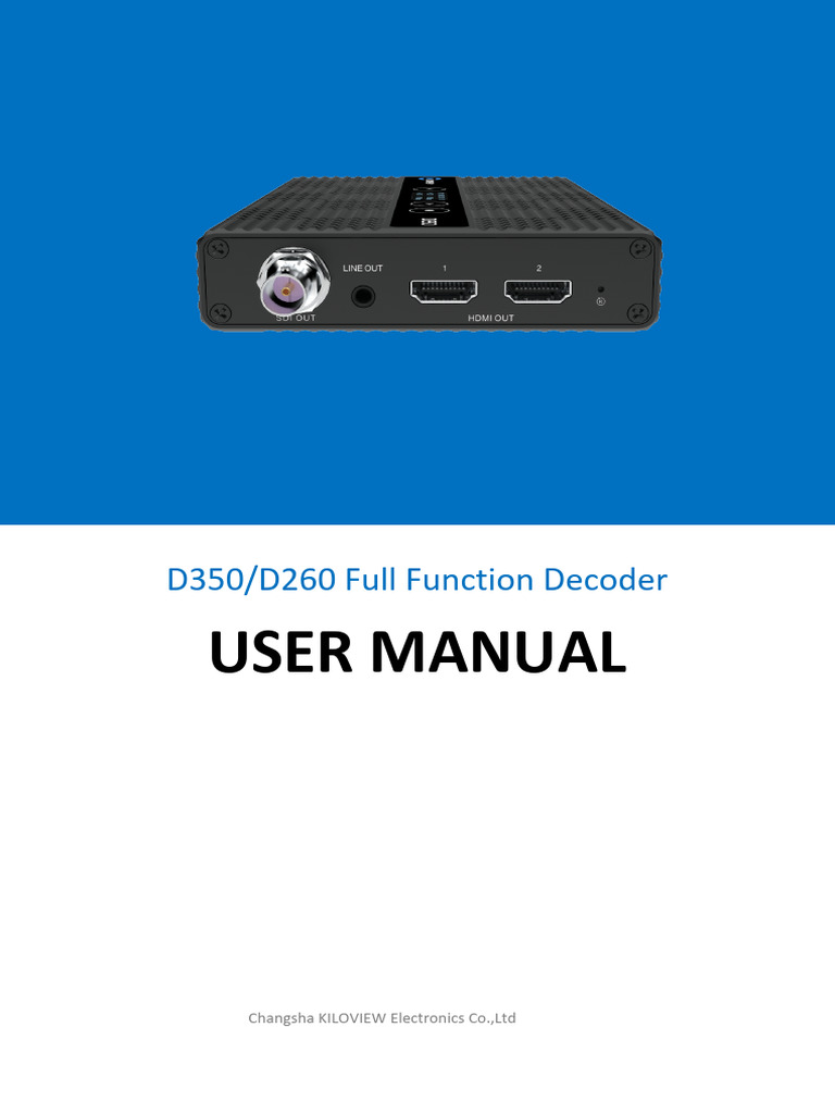 D350 Amp D260 Decoder User Manual V1 | PDF