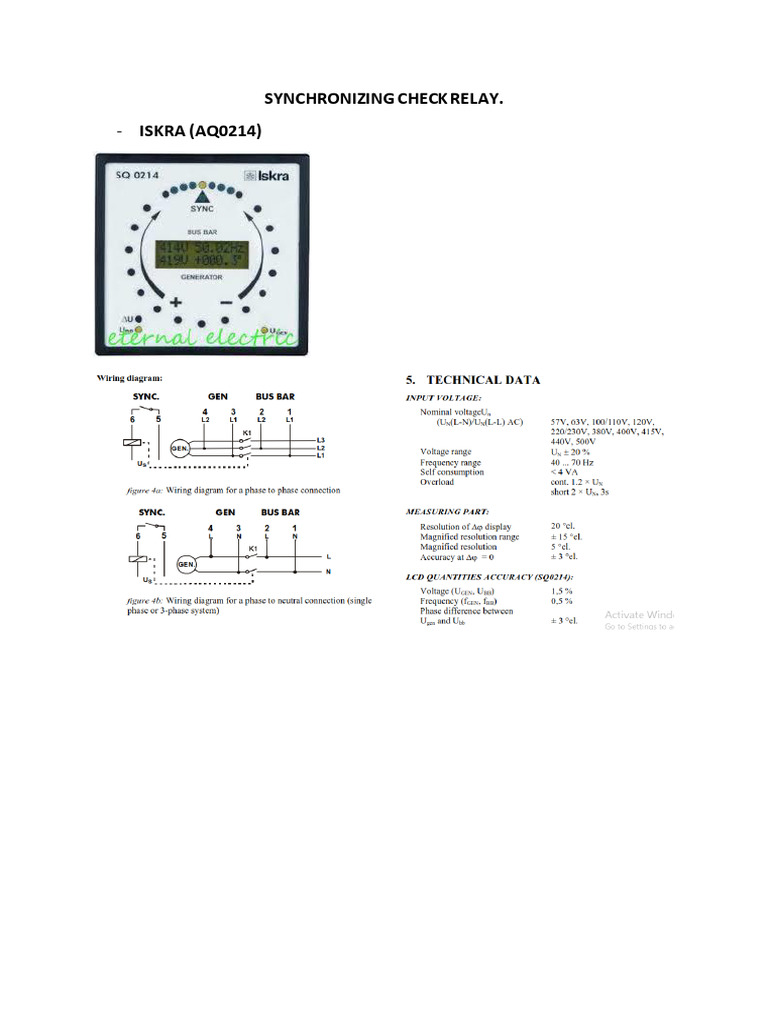 Synchronizing Check Relay PDF