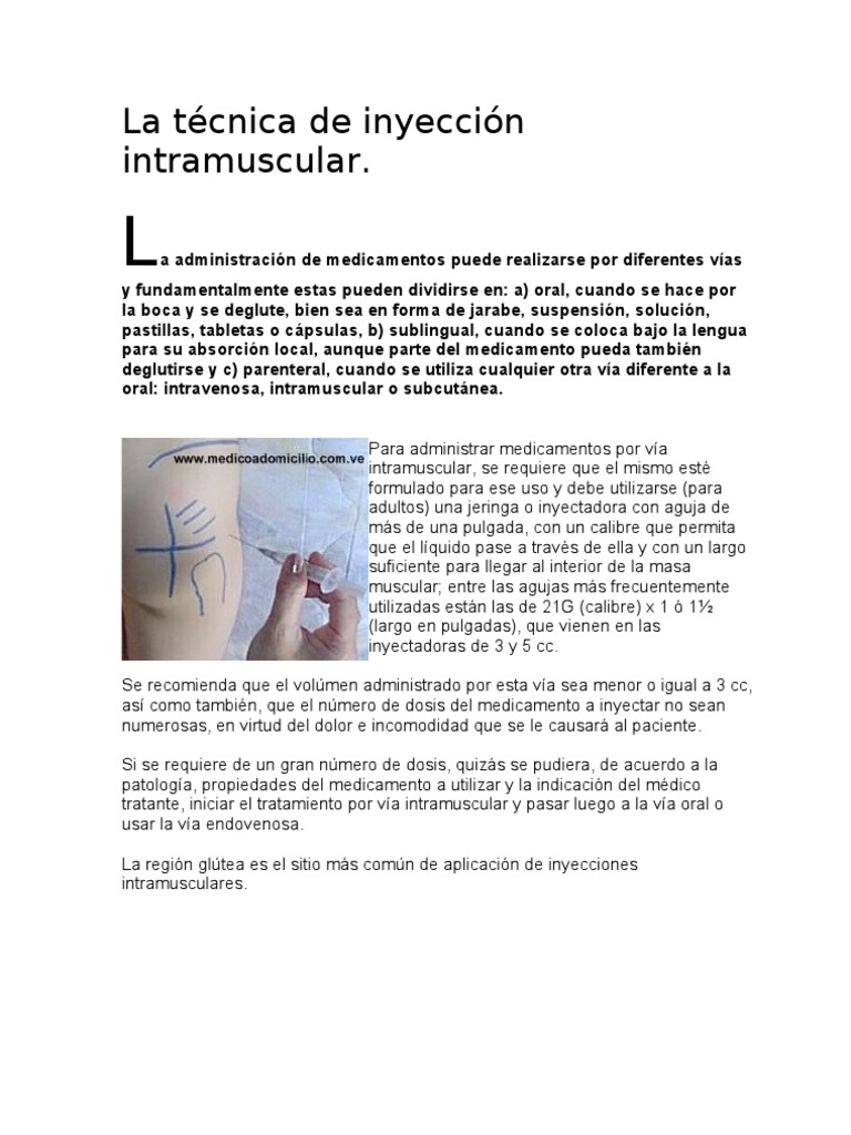 Técnica de Inyección Intramuscular en Niños | PDF | Inyección (medicina ...