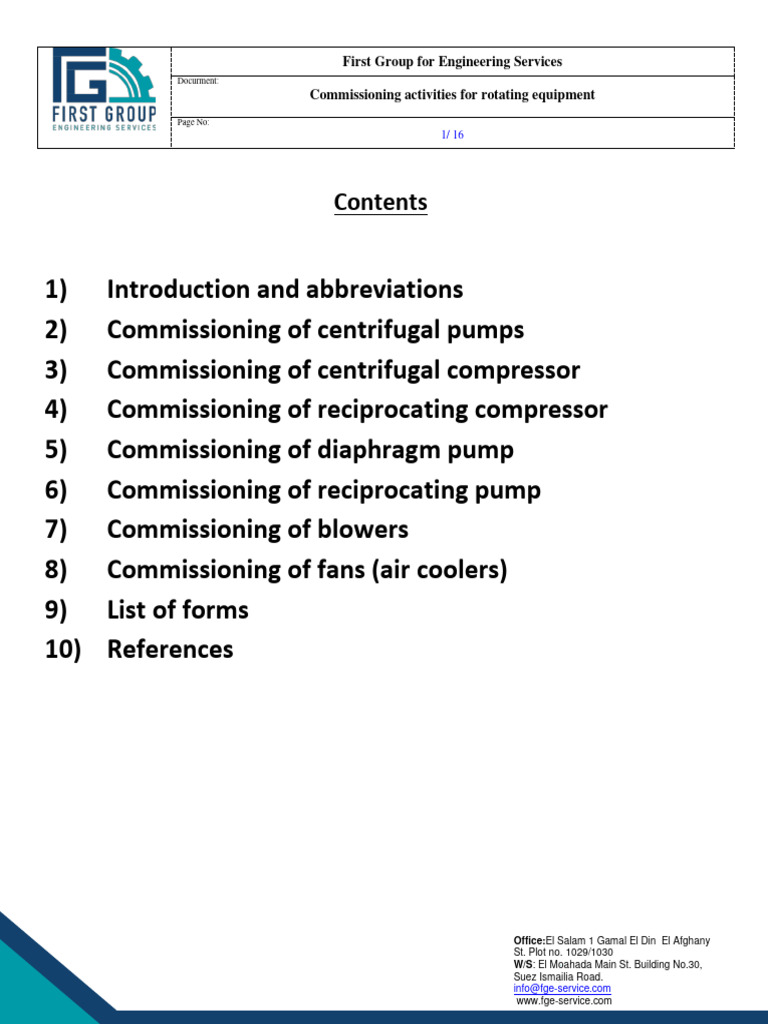 Rotating Equipment Commissioning Guide | PDF | Business