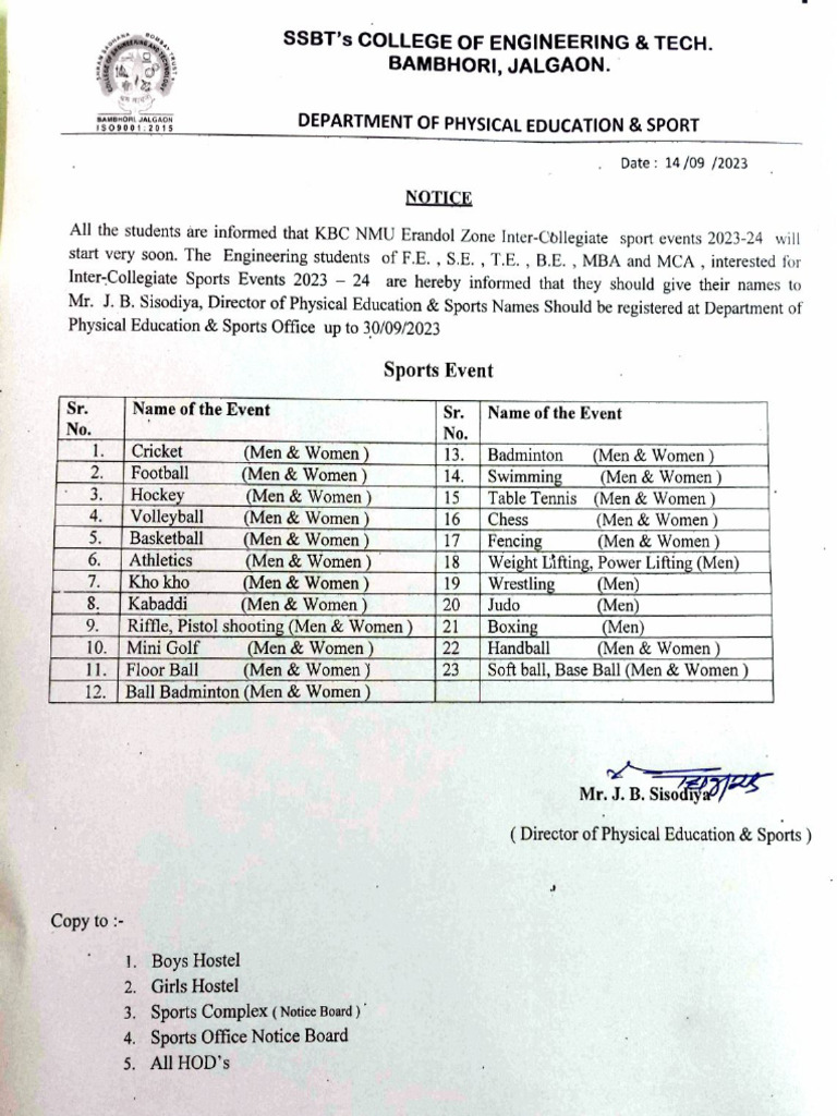 Sport Notice | PDF