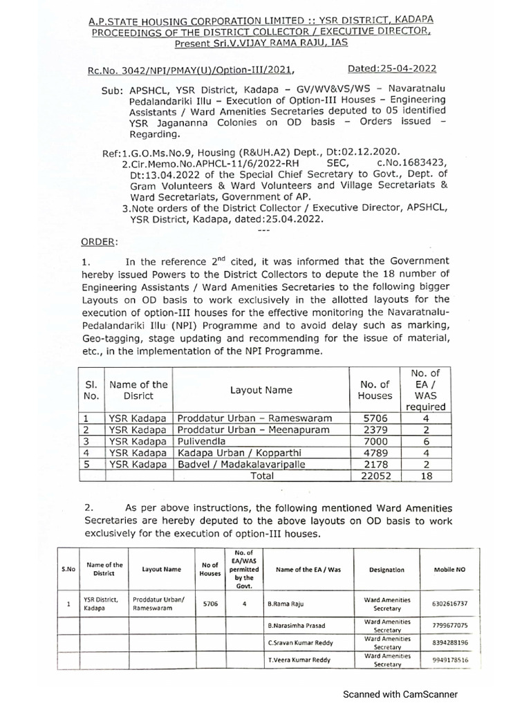 NPI - Executive of Option - 3 Houses - Engineering Assistants Ward ...