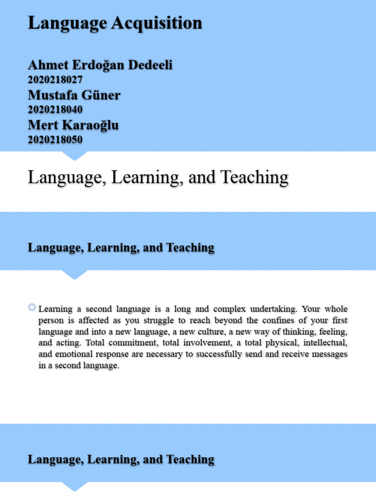 Language Learning and Teaching | PDF