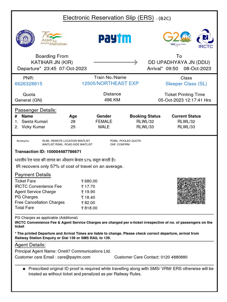 Fake Train Ticket Warning and Details | PDF