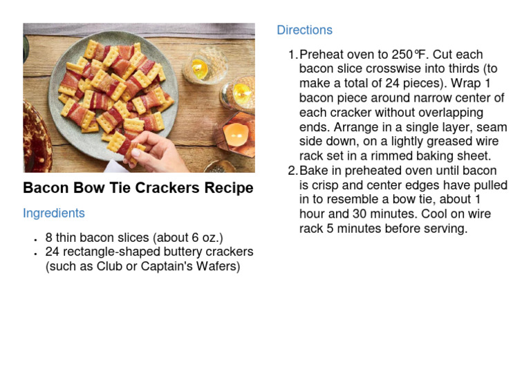 Bacon Bow Tie Crackers Recipe PDF
