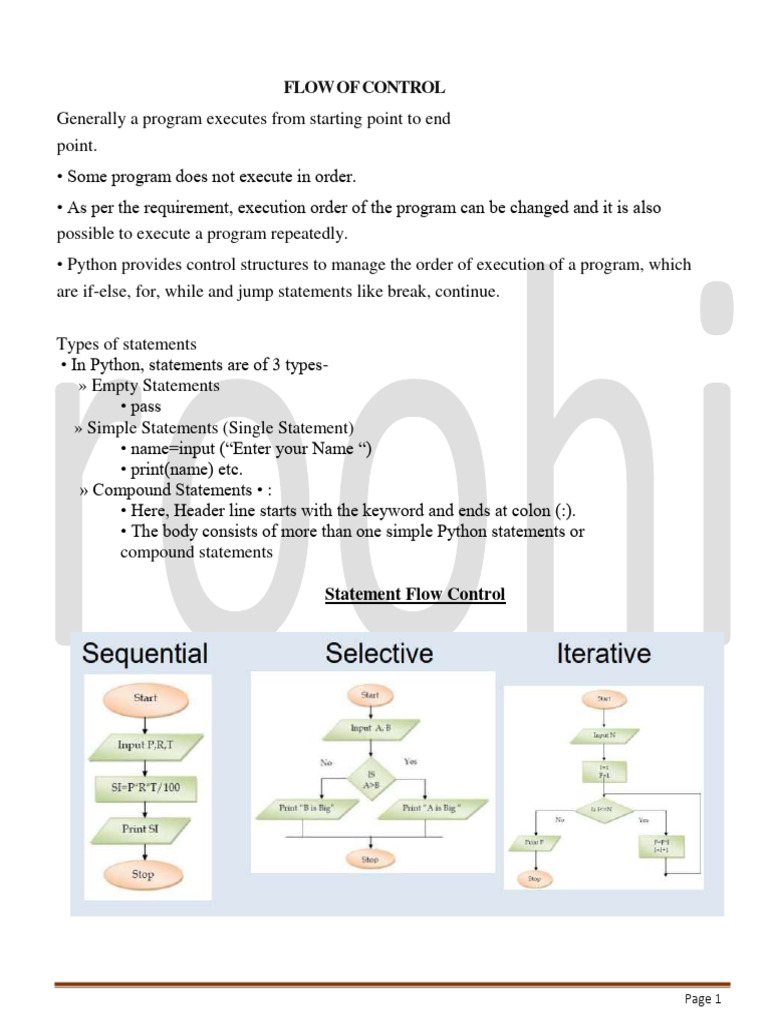 Flow of Control Math Module | PDF