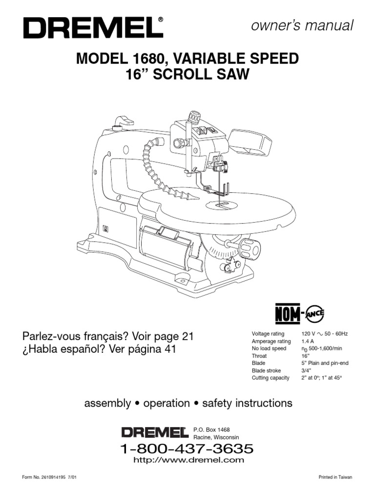 Dremel Model 160 Scroll Saw Manual PDF Ac Power Plugs And Sockets