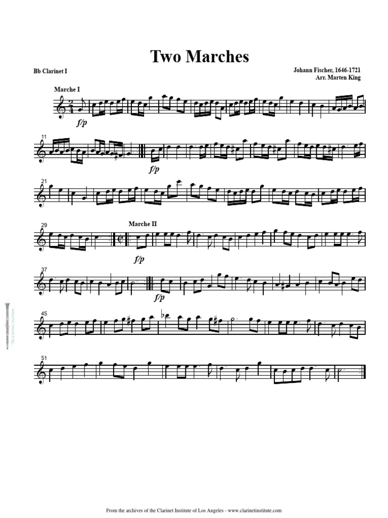 Institute Fischer, Johann Two Marches PDF Elementary Organology Music Theory