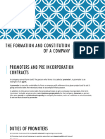 The formation of a company (ACCA, LW-F4)