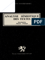 Analyse Sémiotique Des Textes Introduction, Théorie, Pratique
