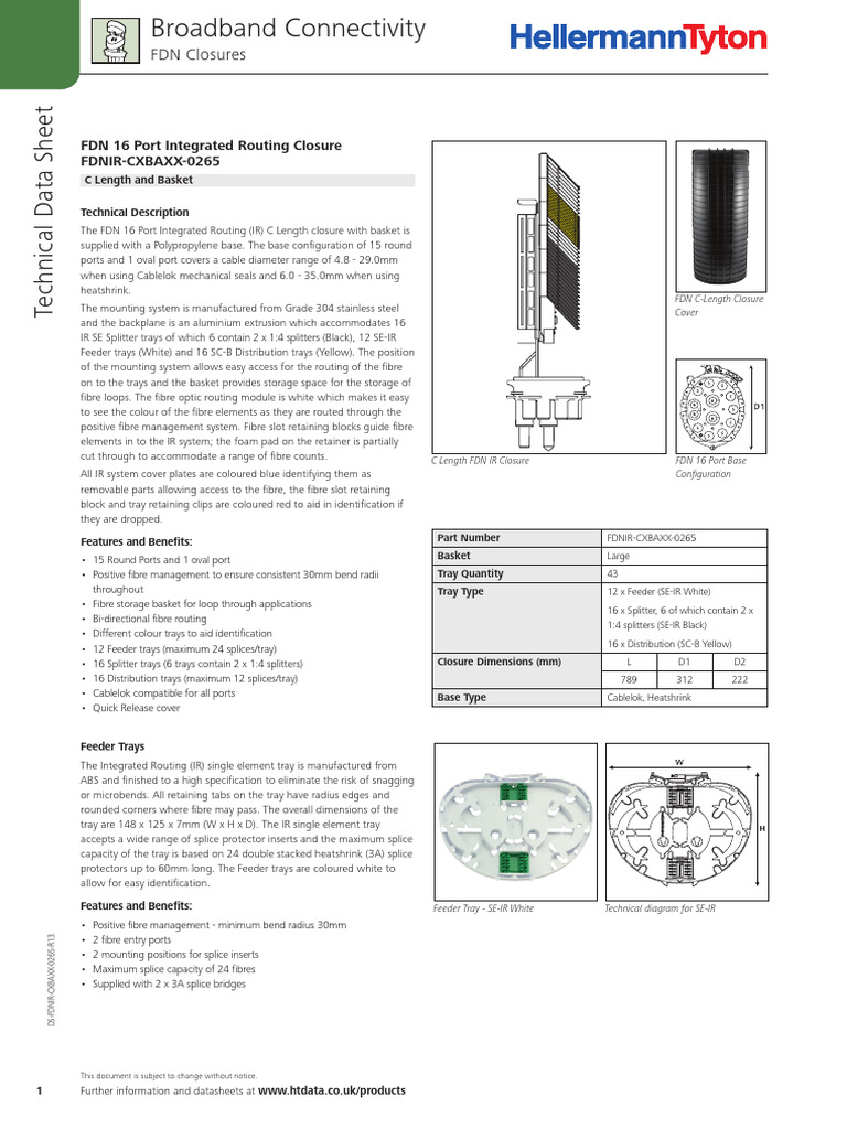 FDN 16 Port Integrated Routing Closure | PDF | Fibers | Manufactured Goods