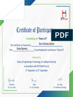 ReactJS Workshop Certificate Bhavya Kachhadiya Dipakbhai