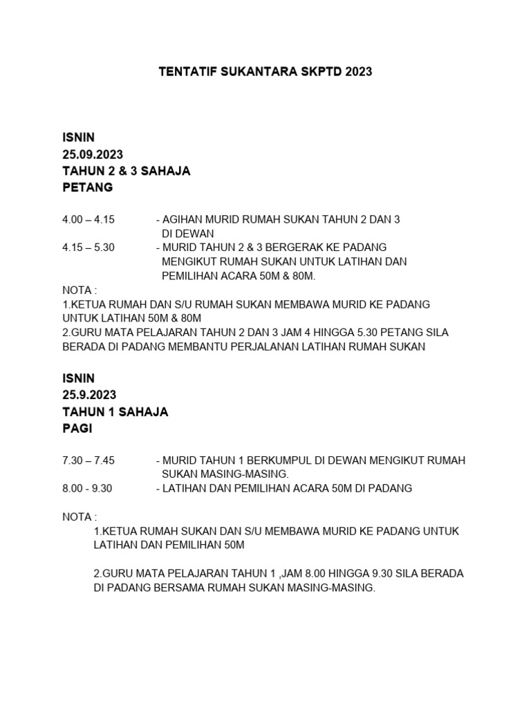 Tentatif Sukantara 2023 | PDF