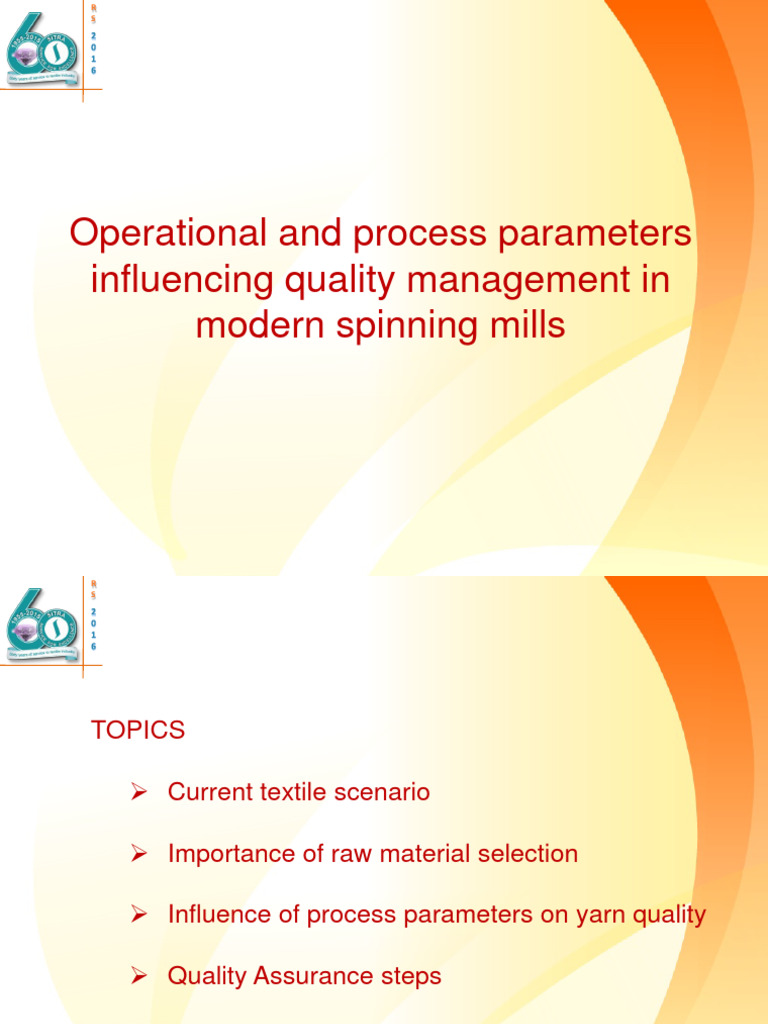 Yarn Quality Management in Spinning Mills | PDF | Spinning (Textiles ...
