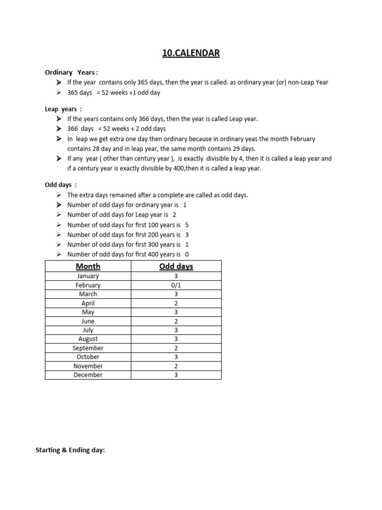 Understanding Leap and Ordinary Years | PDF | Units Of Measurement