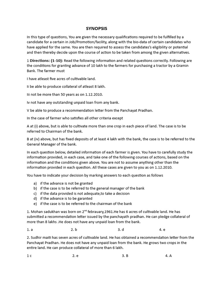 Si decision making test pdf