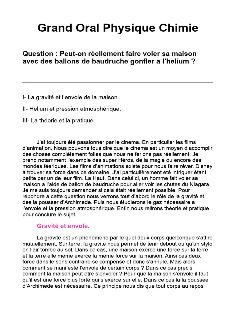 Grand oral Physique PDF