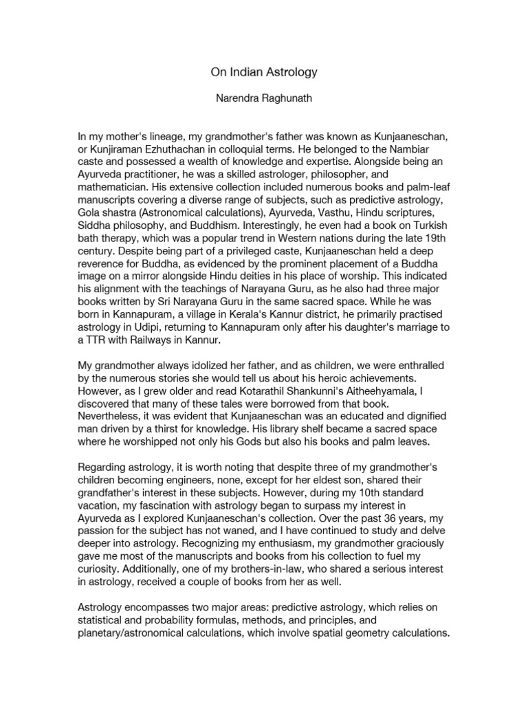 On Indian Astrology PDF Astrology Hindu Astrology