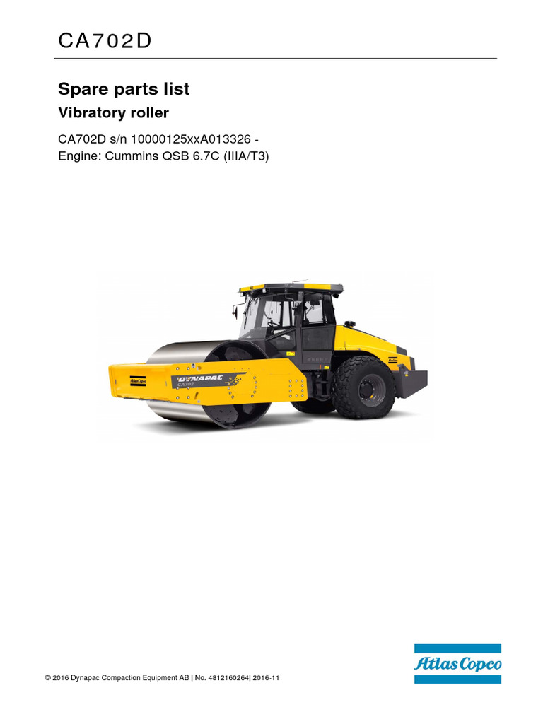 Ca702d Spare Parts List PDF Engines Piston