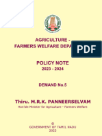 Policy Note 2023-2024 Thiru M.R.K Panneerselvam  Budget