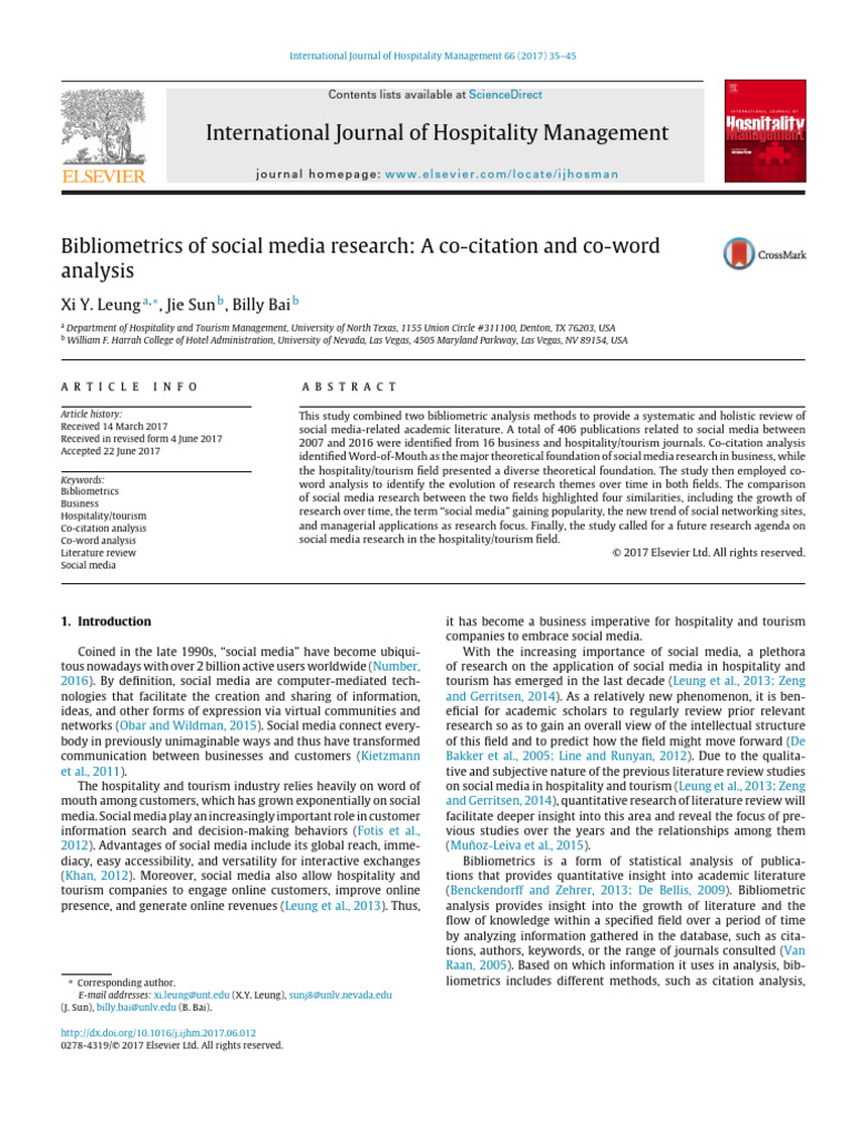 Bibliometrics of Social Media Research A | PDF | Social Science
