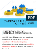 Período de Carência e A MP 739 - Setembro 2016 - Oab