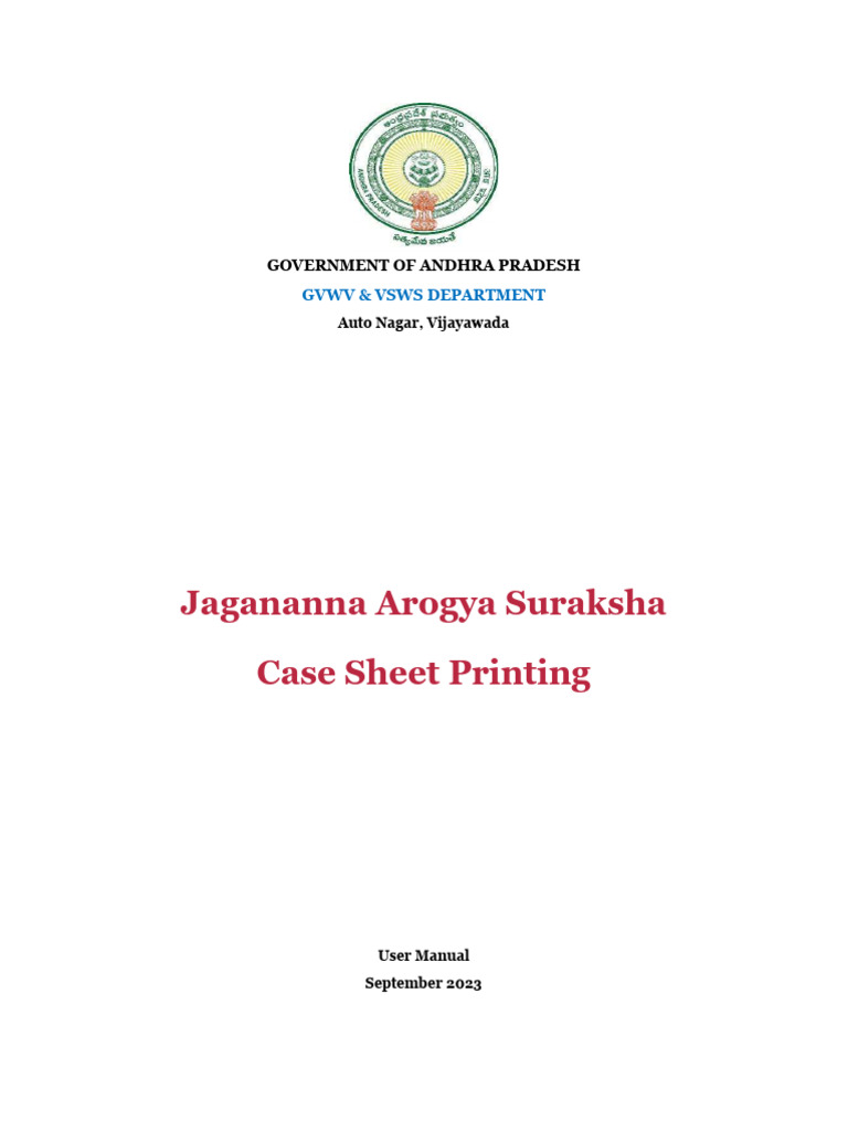 Jagananna Arogya Suraksha Case Sheet Guide | PDF