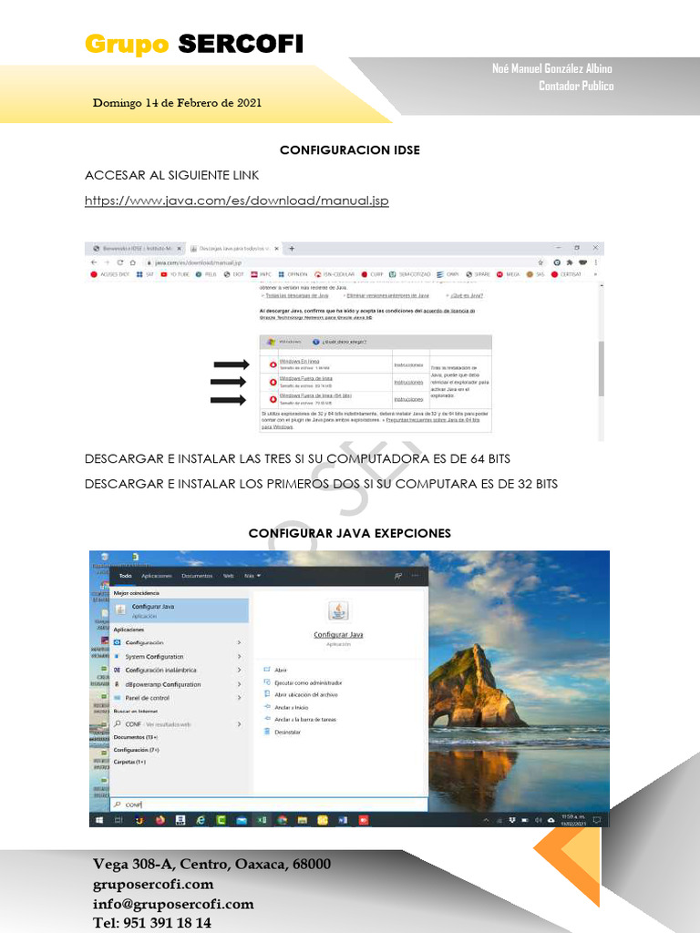Configuración IDSE y Java para Contadores | PDF | Negocios