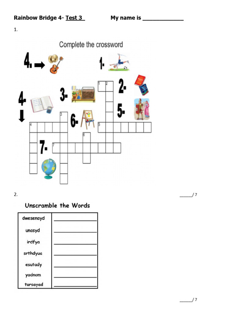 Rainbow Bridge 4 Test 3 | PDF
