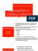 Approaches in Literary Criticism