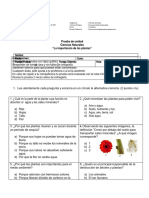 Evaluacion de Unidad La Importancia de Las Plantas