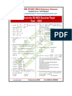 DU MCA 2021 Question Paper With Answer Key