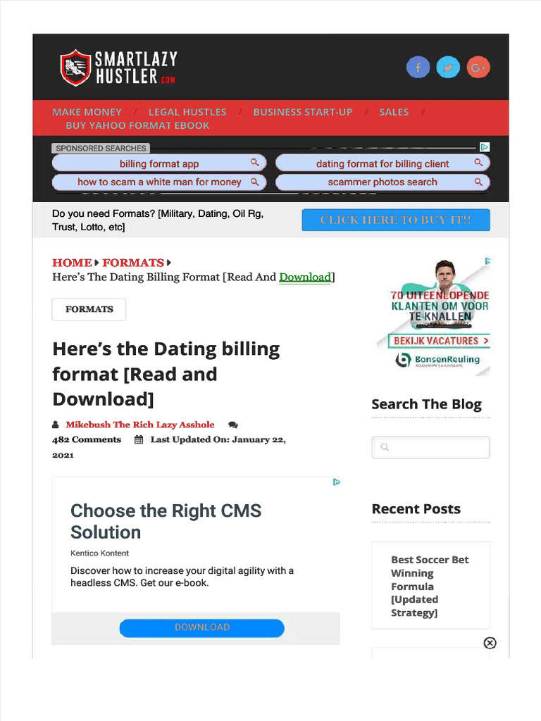 Yahoo Dating Billing Format Guide | PDF