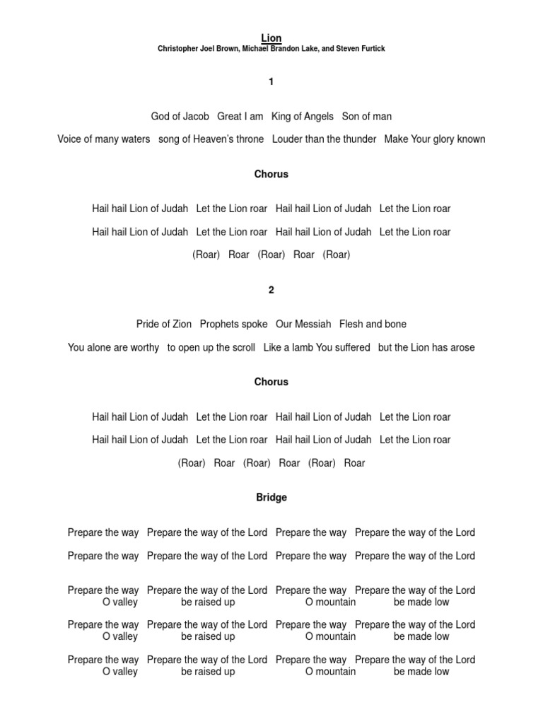 Lion Color Coded Lyrics