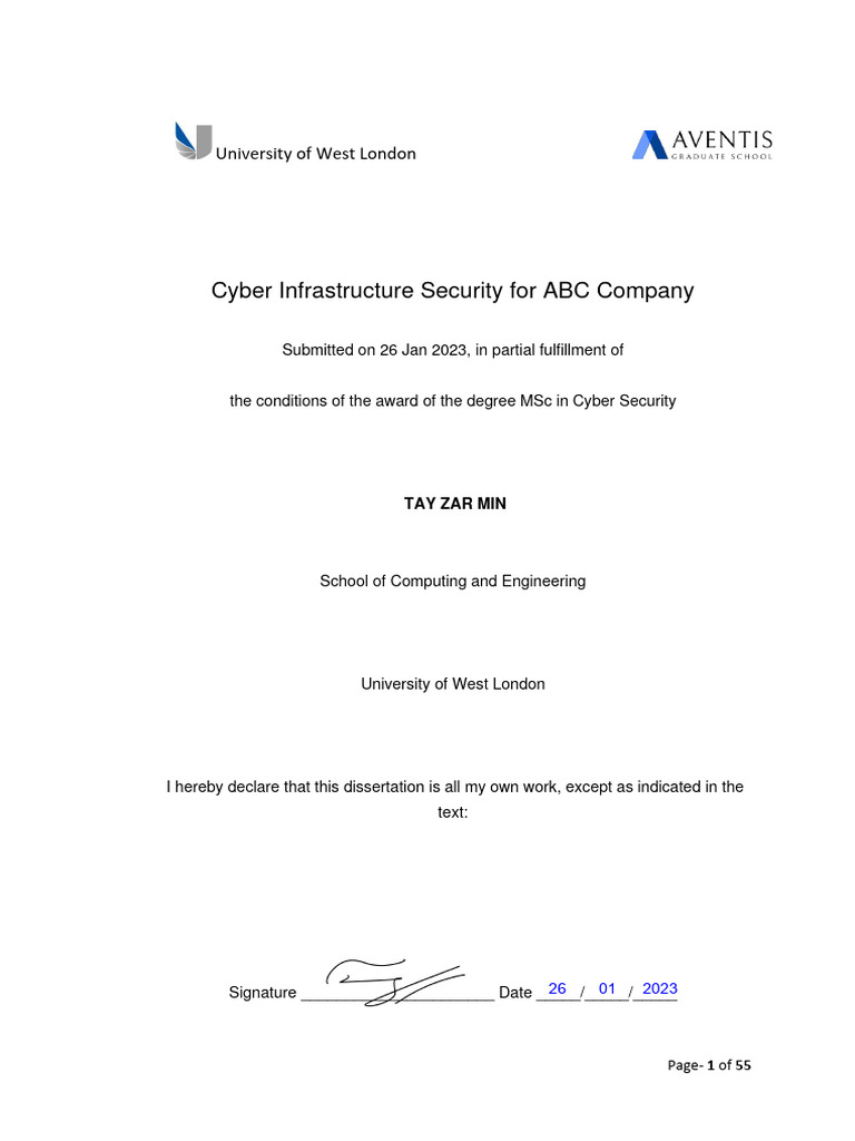 Cyber infrastructor security for abc company by tayzarmin pdf