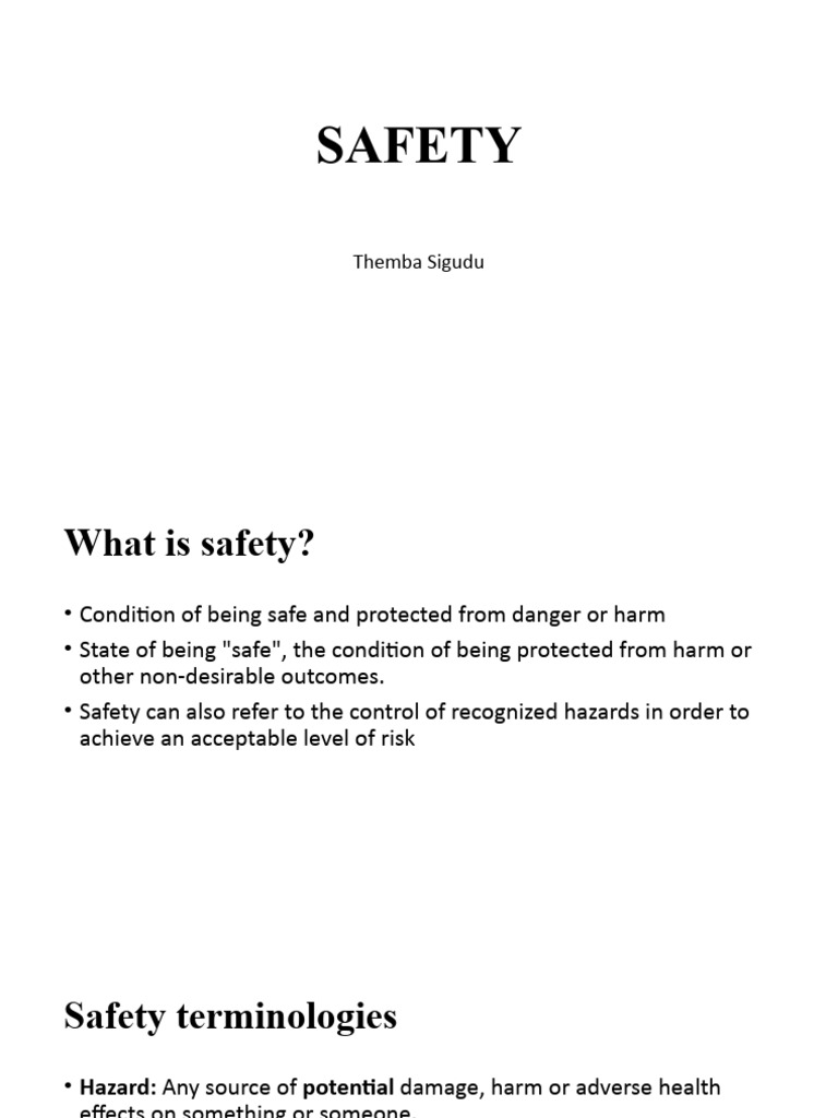 Introduction To Safety PDF