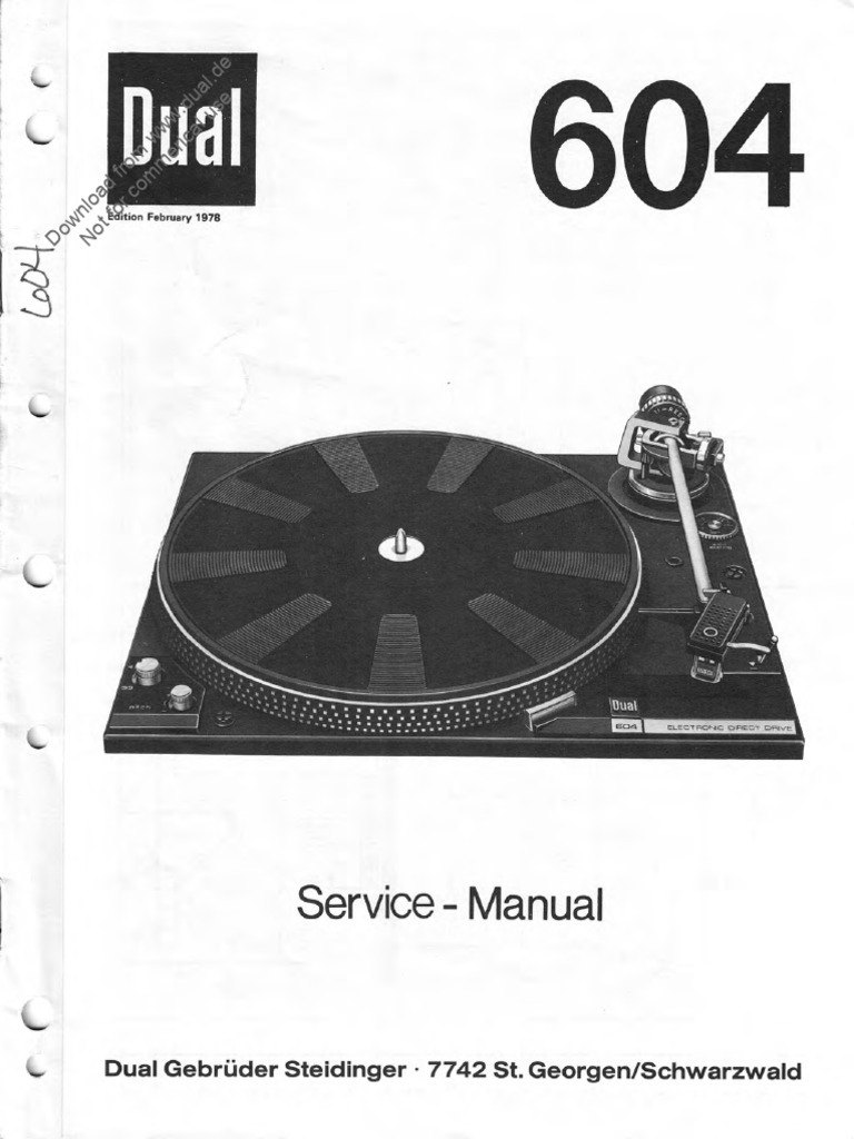 Dual 604 - ENG | PDF | Phonograph | Electromagnetism