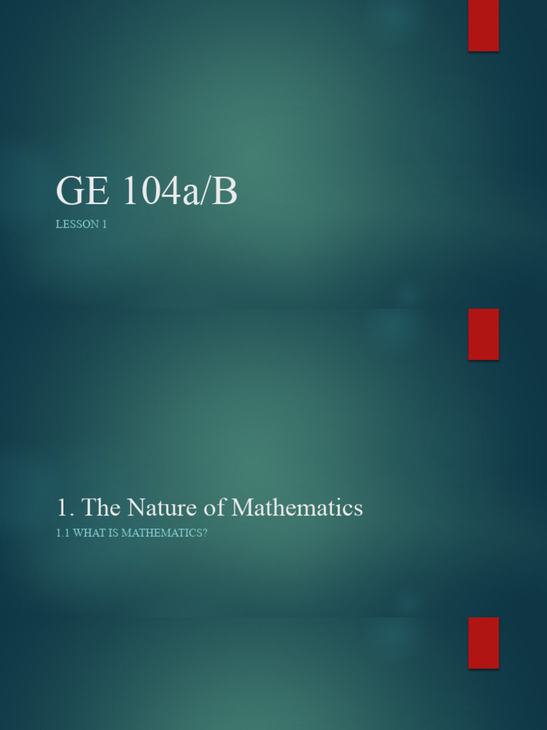 Lesson 1 What Is Mathematics PDF