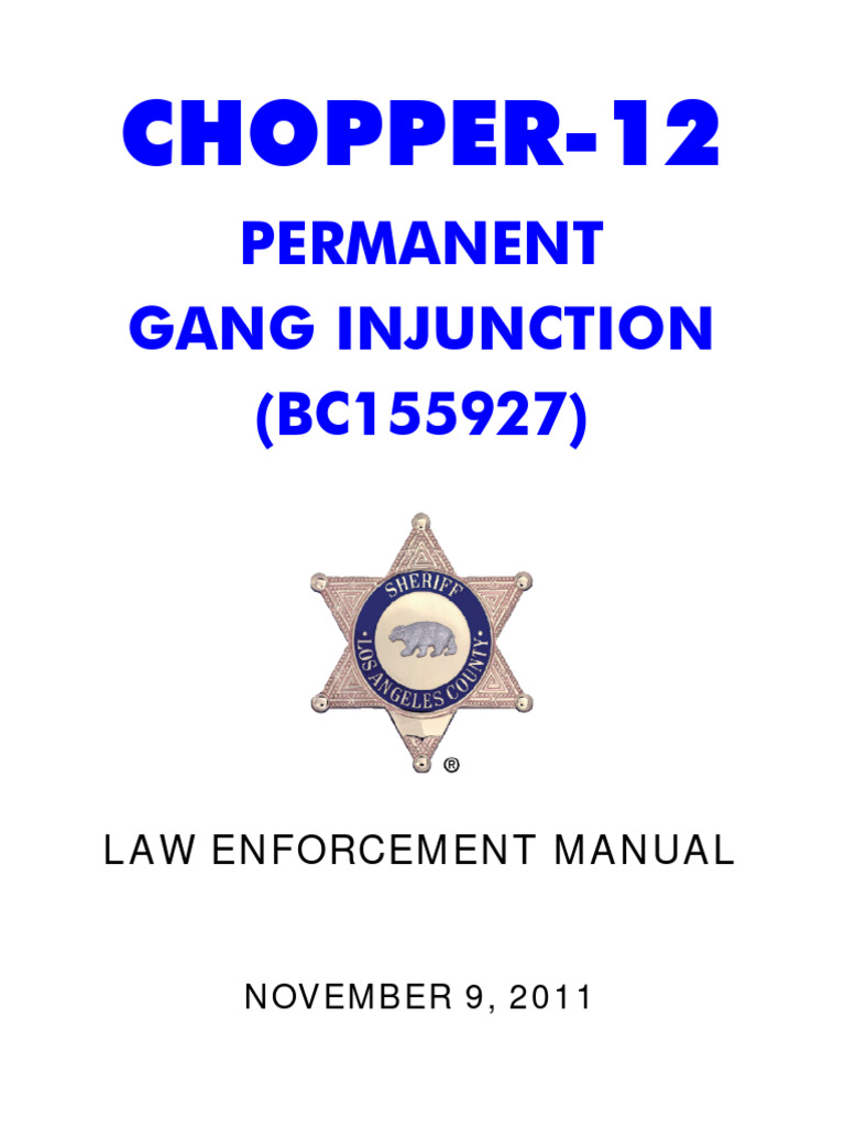 Chopper-12 Gang Injunction Manual | PDF