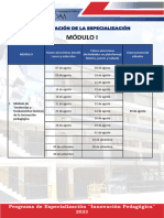 Calendarizacion Modulo I y Ii