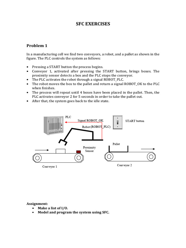 SFC Exercises Enonce PDF Programmable Logic Controller Robot