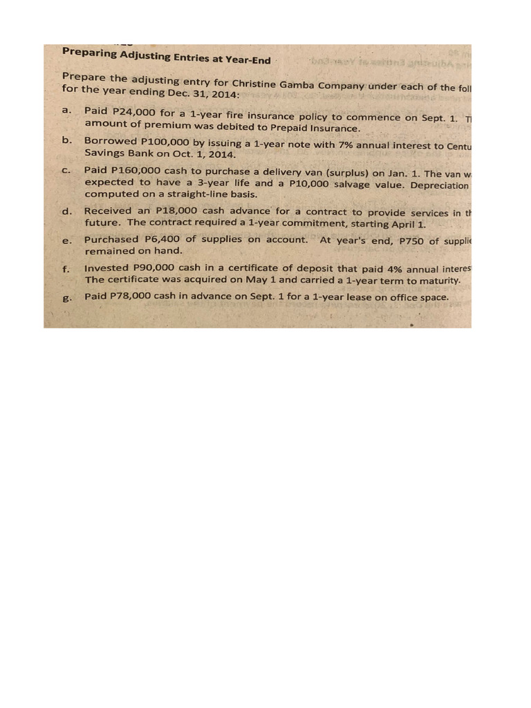 Practice Problem Adj Entries 1 | PDF | Expense | Income