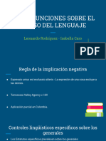 PRESUNCIONES SOBRE EL USO DEL LENGUAJE