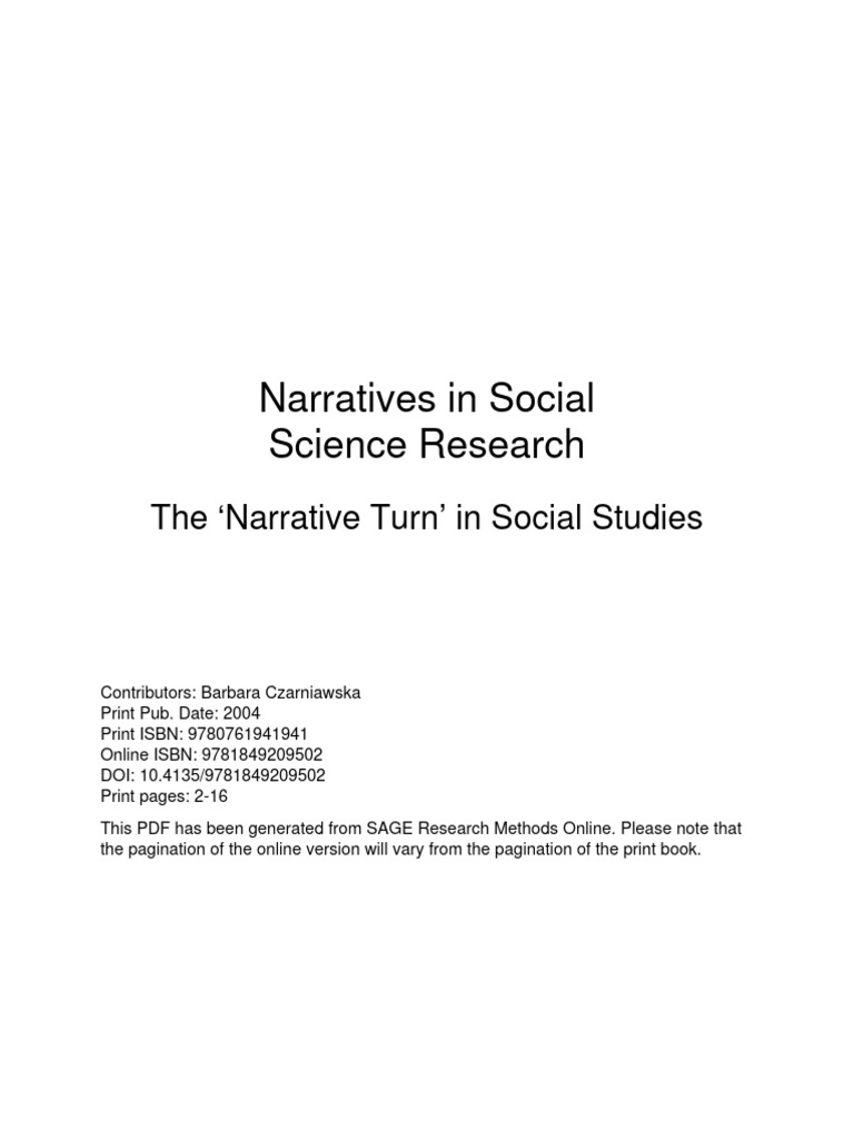 The - Narrative Turn - in Social Studies | PDF
