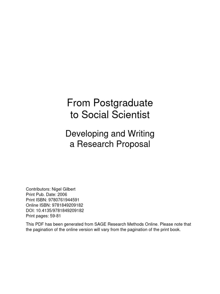 Developing and Writing A Research Proposal | PDF