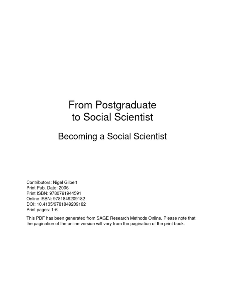 A Social Scientist PDF Social Sciences Science