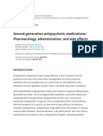 UpToDate Second-Generation Antipsychotic Medications: Pharmacology, Administration, and Side Effects