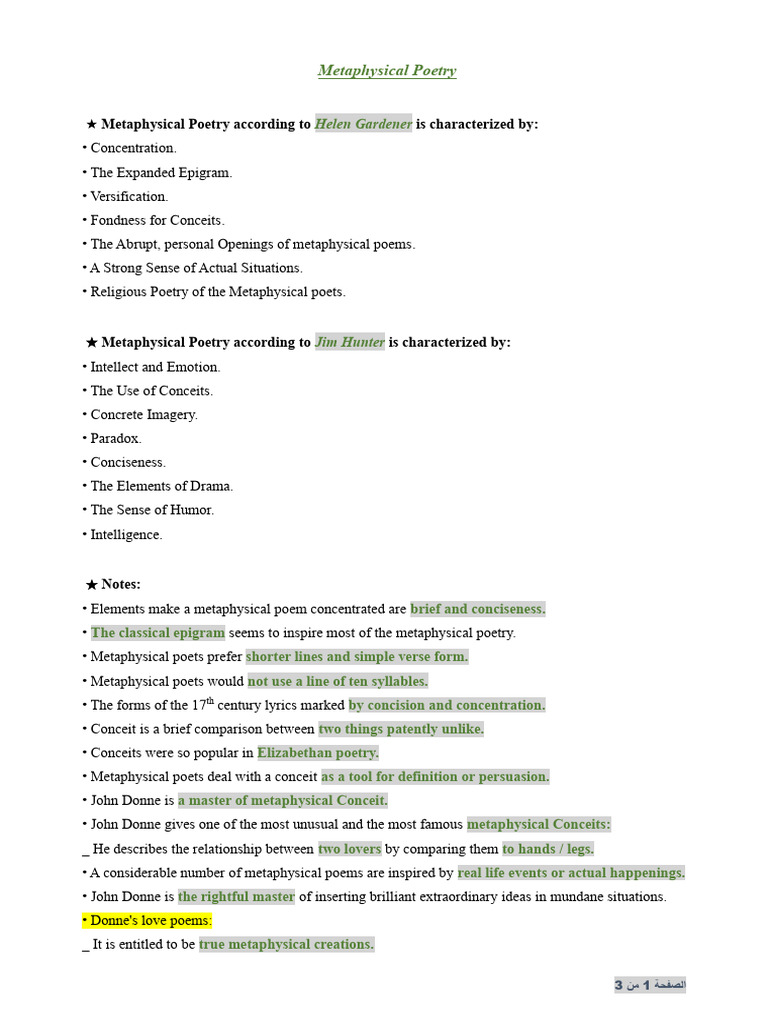 Metaphysical Poetry | PDF | Poetry